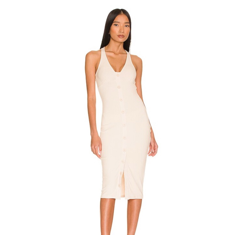 All The Ways Sandra Button Down Midi Dress Cream Size Small NWOT